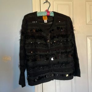 Ruby Rd xl petite black sequined sweater
